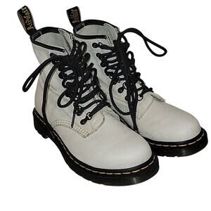Dr. Martens 1460 Laced Virginia Leather Lace Up Boots, 8